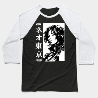 Japanese Cyberpunk Anime Girl Techwear 3 Baseball T-Shirt